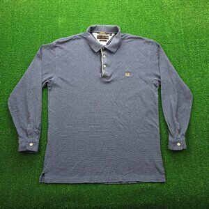 Tommy Hilfiger Golf Polo Shirt Mens Large Blue Long Sleeve Vintage Casual Cotton